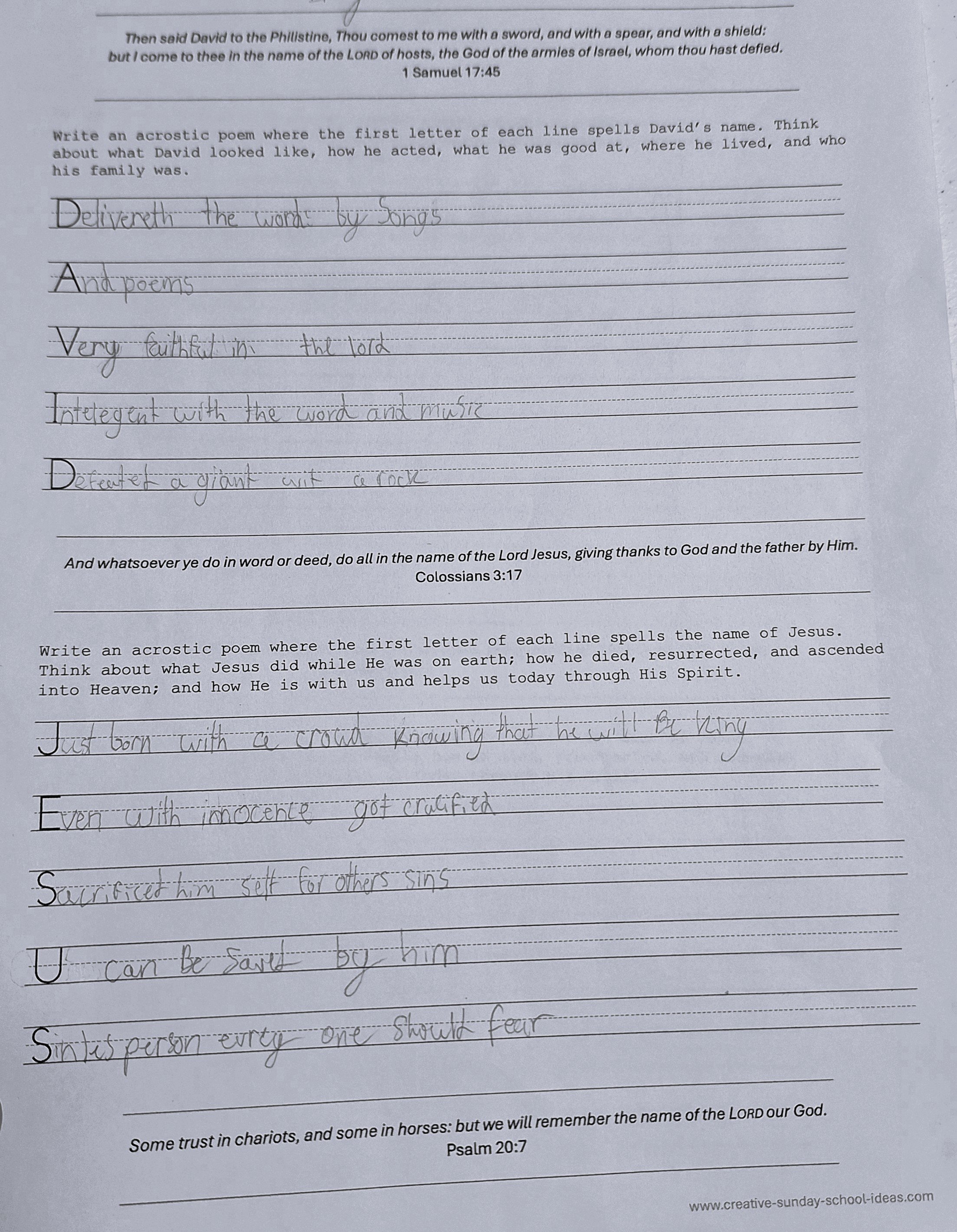Acrostic Poem David Jesus example3